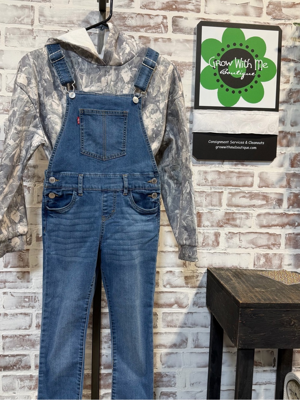 Levi's youth Medium Blue Denim Overalls with Adjustable Straps